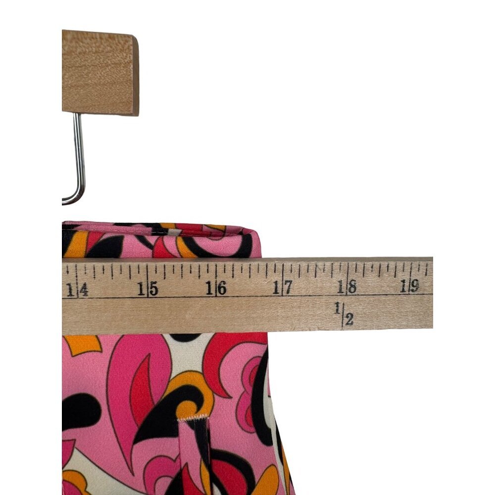 Zara Printed HR Trouser Pants Tapered Leg Floral Barbie Pink cropped Sz XL - Picture 5 of 10